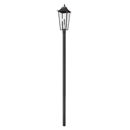 Z-Lite Gannon 3 Light Outdoor Post Mount Fixture, 12in. W x 125.5in. H, Black 5008PHXLR-5009P96-BK